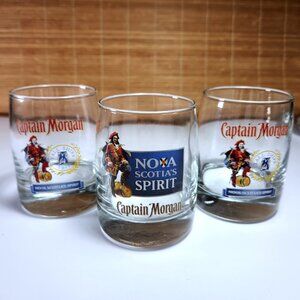 Captain Morgan Lowball Tumblers Nova Scotia's Spirit Lot of 3 Rock Glass